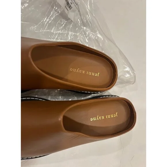 JENNI KAYNE Leather Lug Mule Canyon BROWN Size 37 /7 NEW
